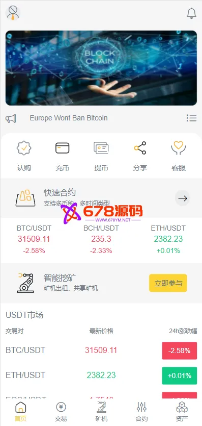 全新多语言区块链交易所/币币交易/区块链矿机系统/区块链