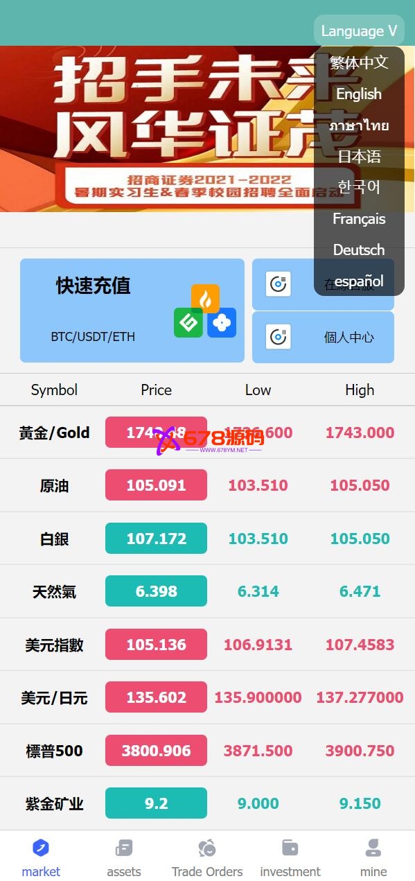 八国语言微盘系统/外汇微交易系统/投资理财源码
