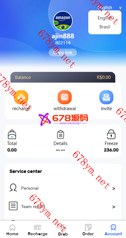 新版UI多语言亚马逊抢单刷单系统/订单自动匹配系统